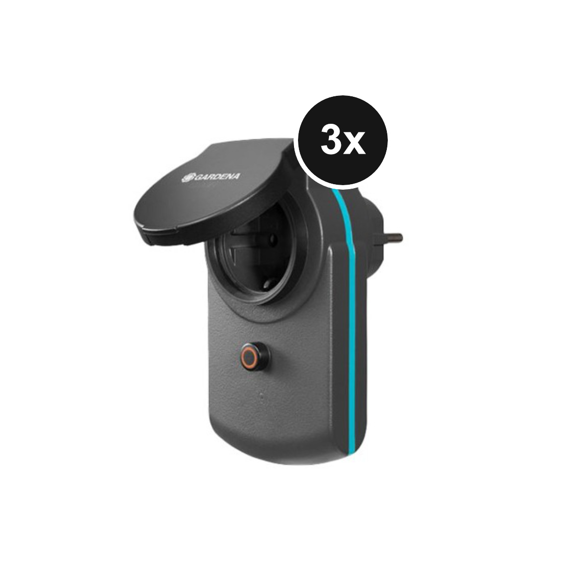 GARDENA smart Power Zwischenstecker - 3er Set - Schwarz