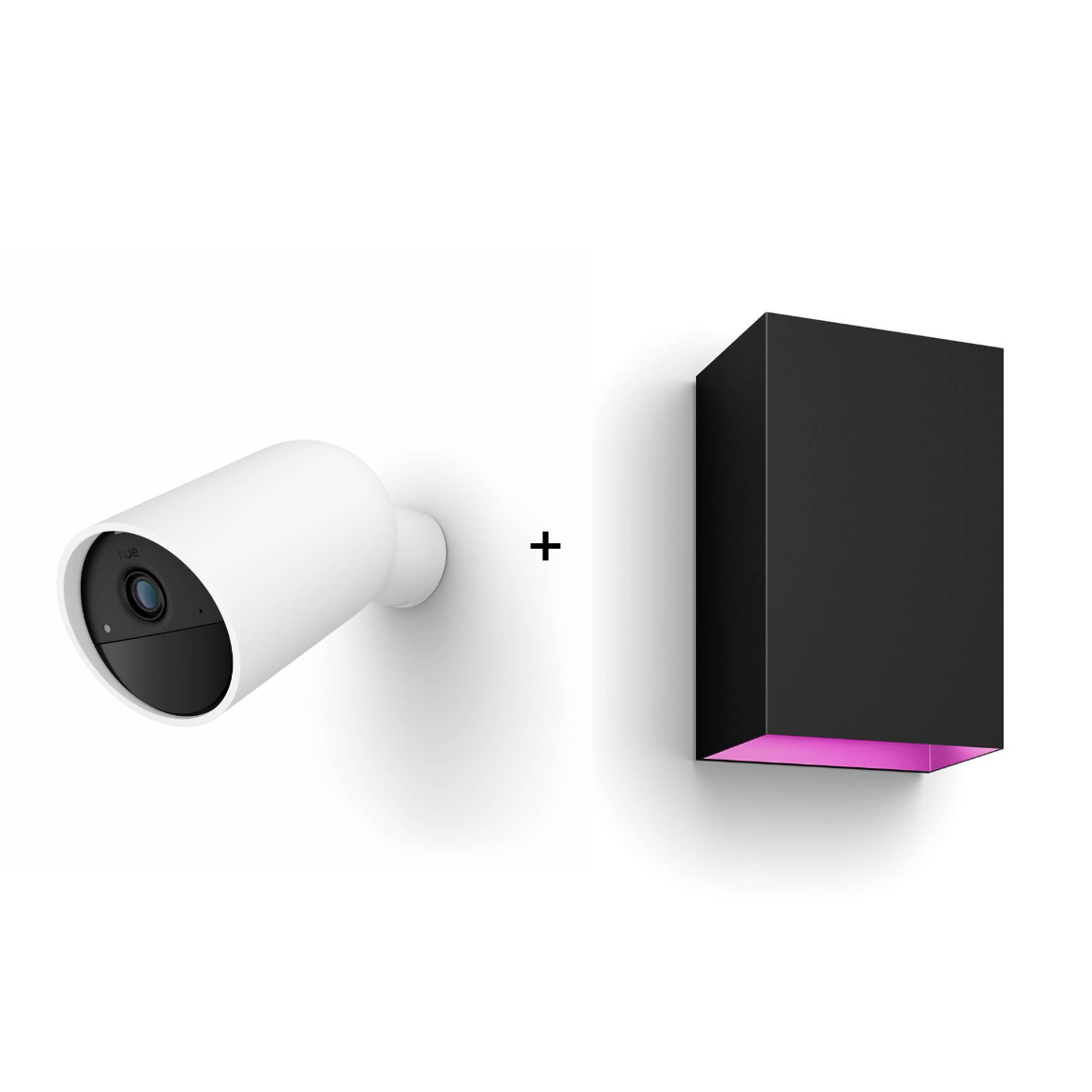 Philips Hue Secure kabellose Kamera + White & Color Ambiance Resonate Outdoor Wandleuchte (+GRATIS Hombli Lichterkette)