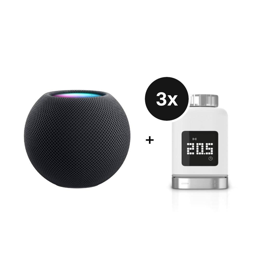 Apple Starter Set Heizen - mit HomePod mini + 3 Bosch Smart Home Heizkörper-Thermostat II [+M]