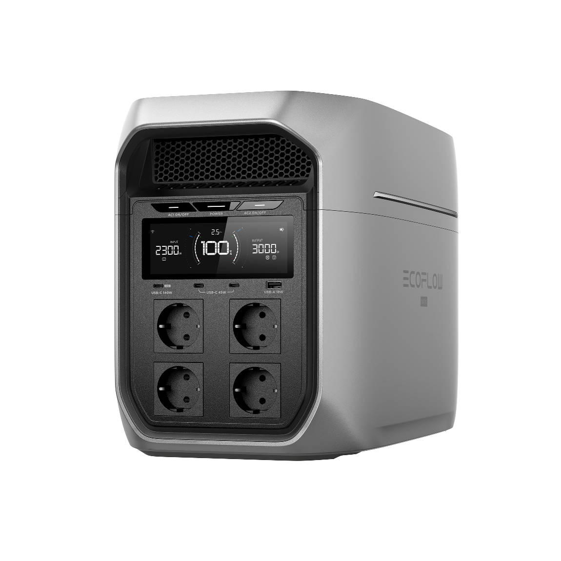 EcoFlow Delta 3 Max Plus (3000 W, 2048 Wh) - Tragbare Powerstation - Schwarz