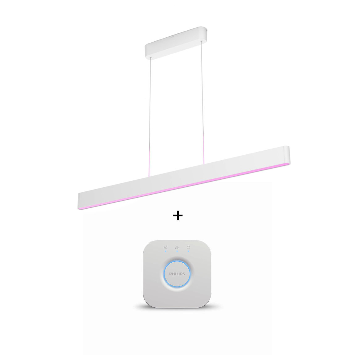 Philips Hue White & Color Ambiance Ensis Pendelleuchte 5500lm - Weiß + Bridge (+GRATIS Hombli Lichterkette)