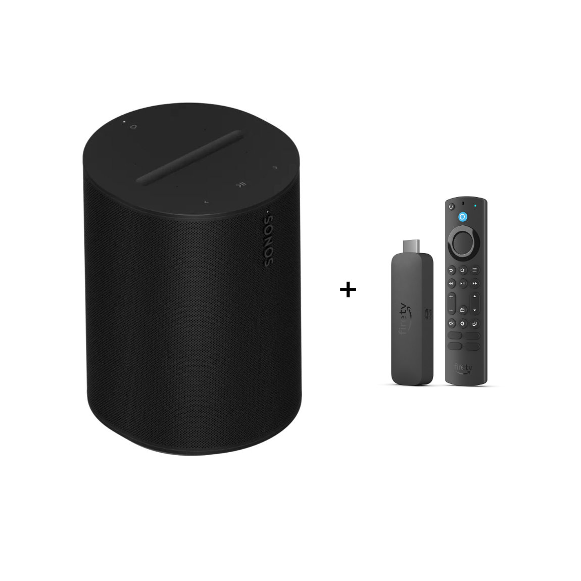 Sonos Era 100 - Schwarz + Amazon Fire TV Stick 4K Max - Neueste Generation (+GRATIS Hombli Lichterkette)