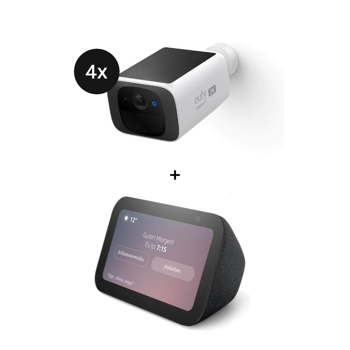 eufy SoloCam S220 - 4er-Set + Amazon Echo Show 5 (3.Gen)