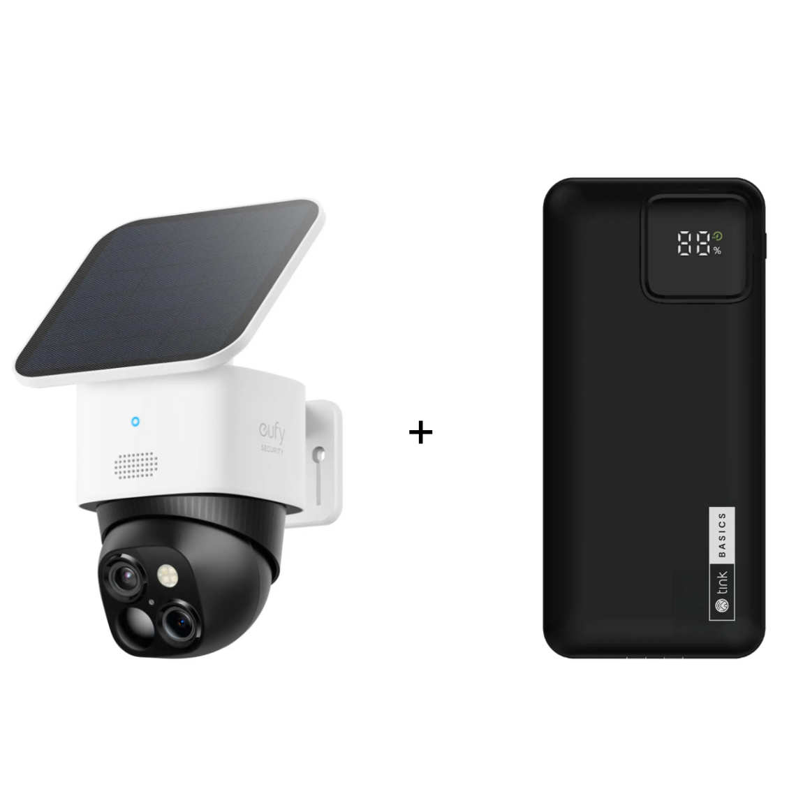 eufy SoloCam S340 - Dual Kamera Schwenk & Neige Outdoor Kamera + tink Basics Powerbank - 20.000 mAh 20W