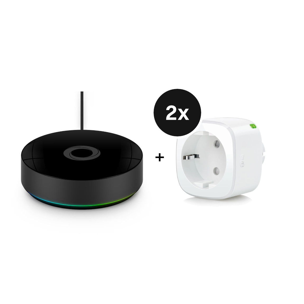 Homey Starter Set - mit Pro (2026) + 2 Eve Energy Matter - Steckdose