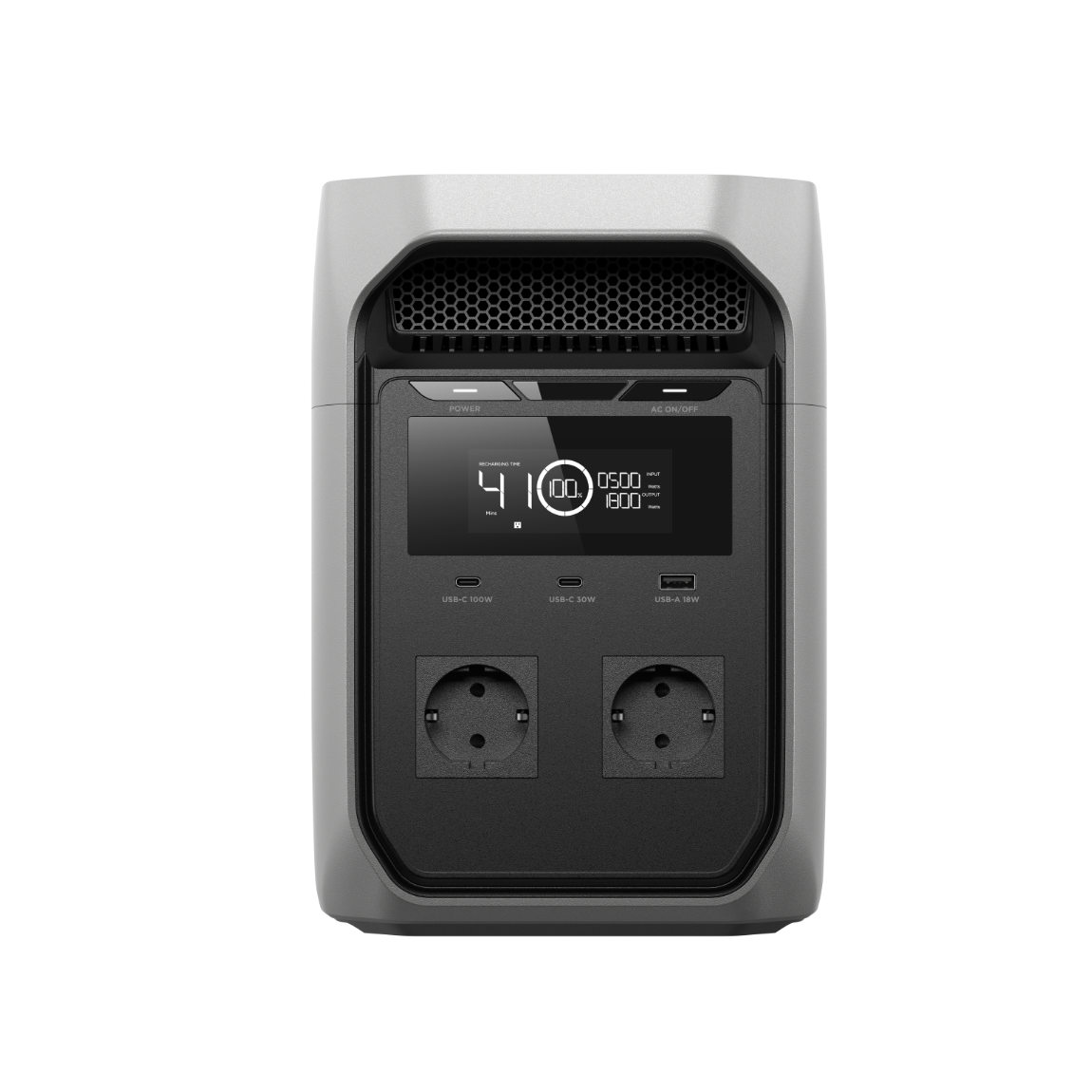 EcoFlow Delta 3 Classic - Tragbare Powerstation (1800W, 1.024Wh) - Grau