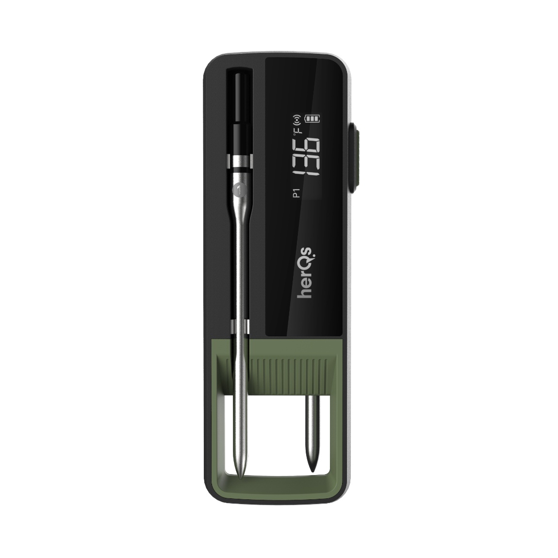 HerQs Double Max - Fleischthermometer mit 2 Sonden - Schwarz