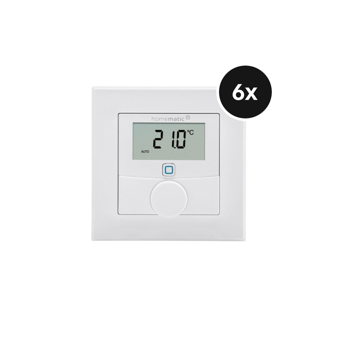 Homematic IP Wandthermostat mit Luftfeuchtigkeitssensor 6er-Set