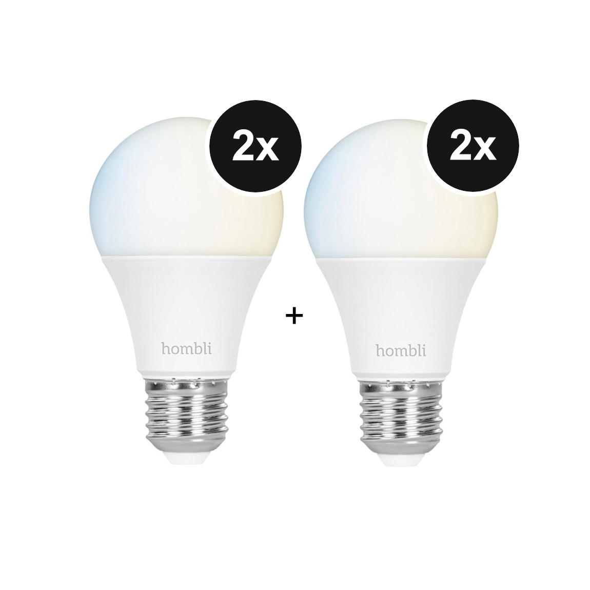 Hombli Smart Bulb E27 White-Lampe 2er-Set + gratis Smart Bulb E27 White 2er-Set