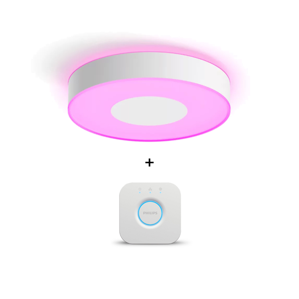 Philips Hue White & Color Ambiance Infuse Deckenleuchte M 2350lm - 38,1cm + Bridge