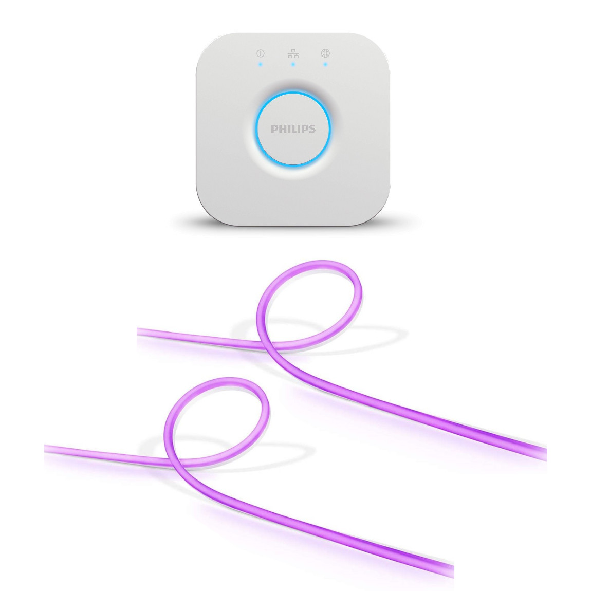 Philips Hue LED Outdoor Lightstrip 2m 2er-Set + Bridge (+GRATIS Hombli Lichterkette)