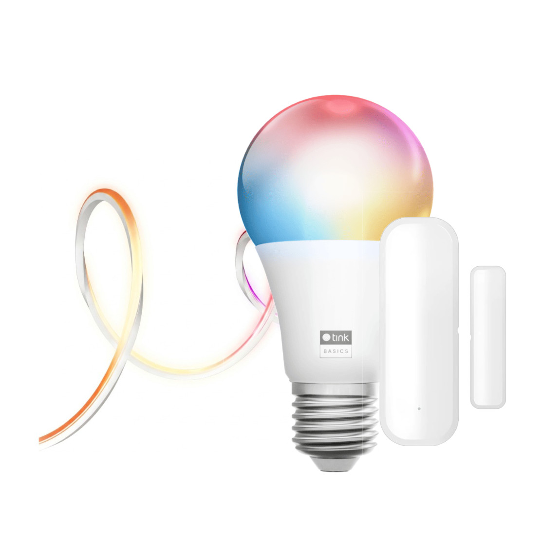 tink Basics Matter Set - mit Neon Light Strip + Door & Window Sensor + White & Color E27 Bulb