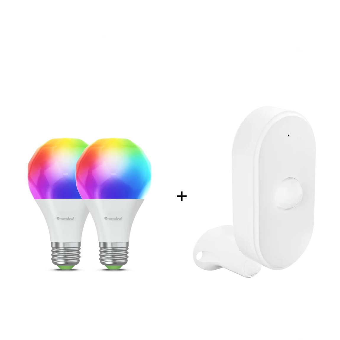 Nanoleaf Essentials Matter WLAN Smart Bulb E27 - 2er-Set + tink Basics Matter Motion Sensor
