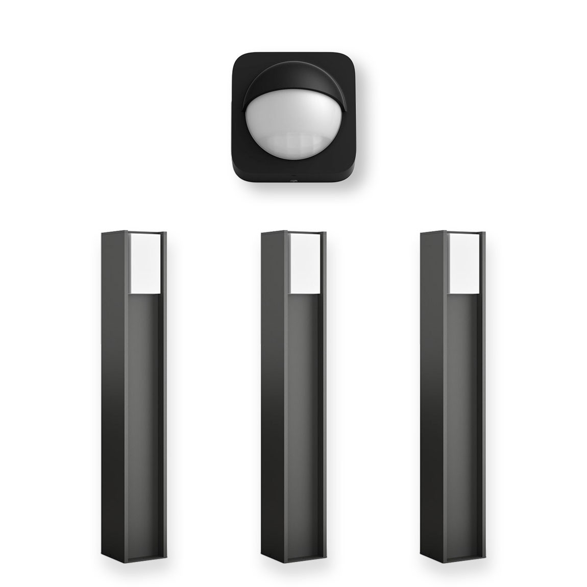 Philips Hue Turaco Wegeleuchten Dreierpack + Philips Hue Outdoor Sensor (+GRATIS Hombli Lichterkette)