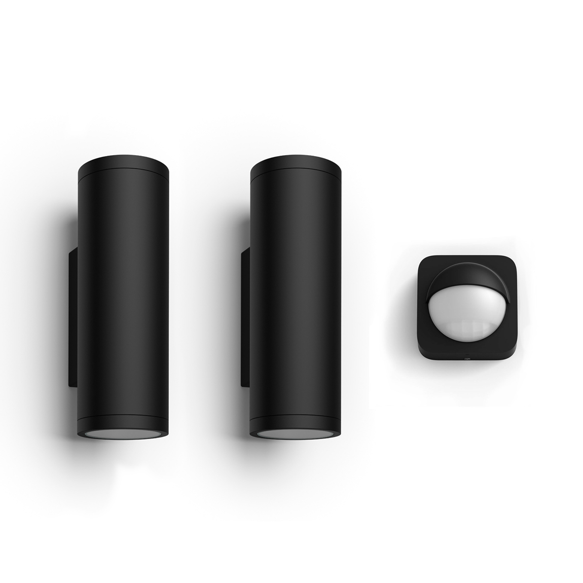 Philips Hue Wandleuchte Appear 2er-Pack + Outdoor Sensor (+GRATIS Hombli Lichterkette)