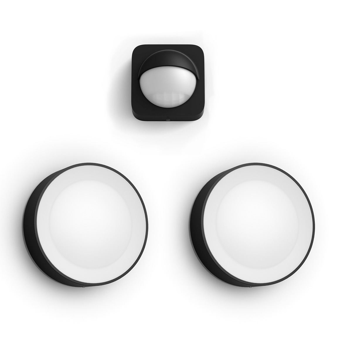 Philips Hue Wandleuchte Daylo 2er-Pack + Outdoor Sensor (+GRATIS Hombli Lichterkette)