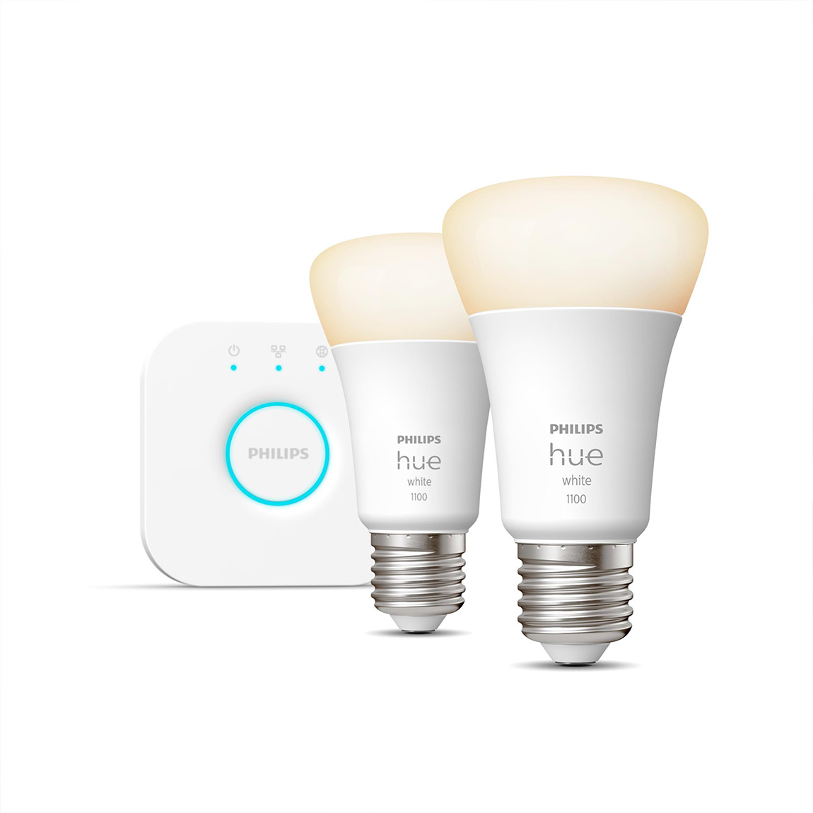 Philips Hue White E27 2er 1100lm Starter Set - Weiß