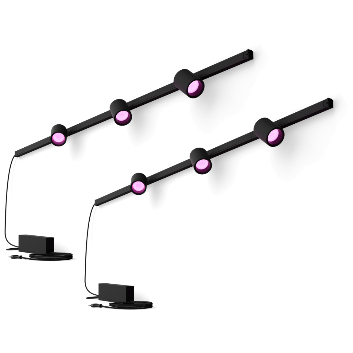 Philips Hue Perifo Basis-Set Wandleuchte 3 Spots 2er-Pack (+GRATIS Hombli Lichterkette)