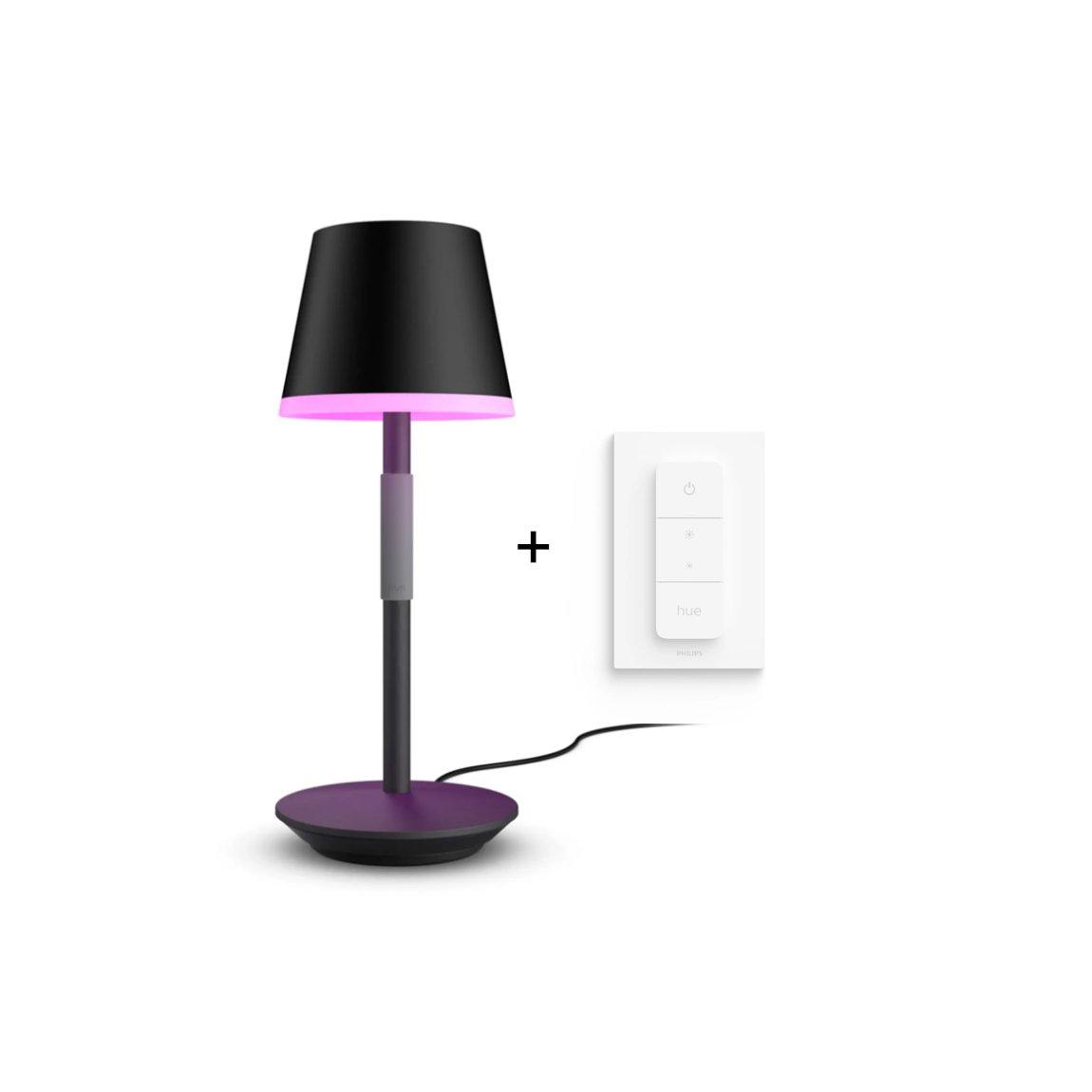 Philips Hue White & Color Ambiance Go - Tragbare Tischleuchte + Dimmschalter