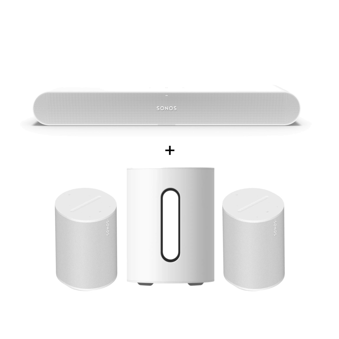 Sonos Heimkino Set - mit Ray, 2x Era 100 SL und Sub Mini - Weiß