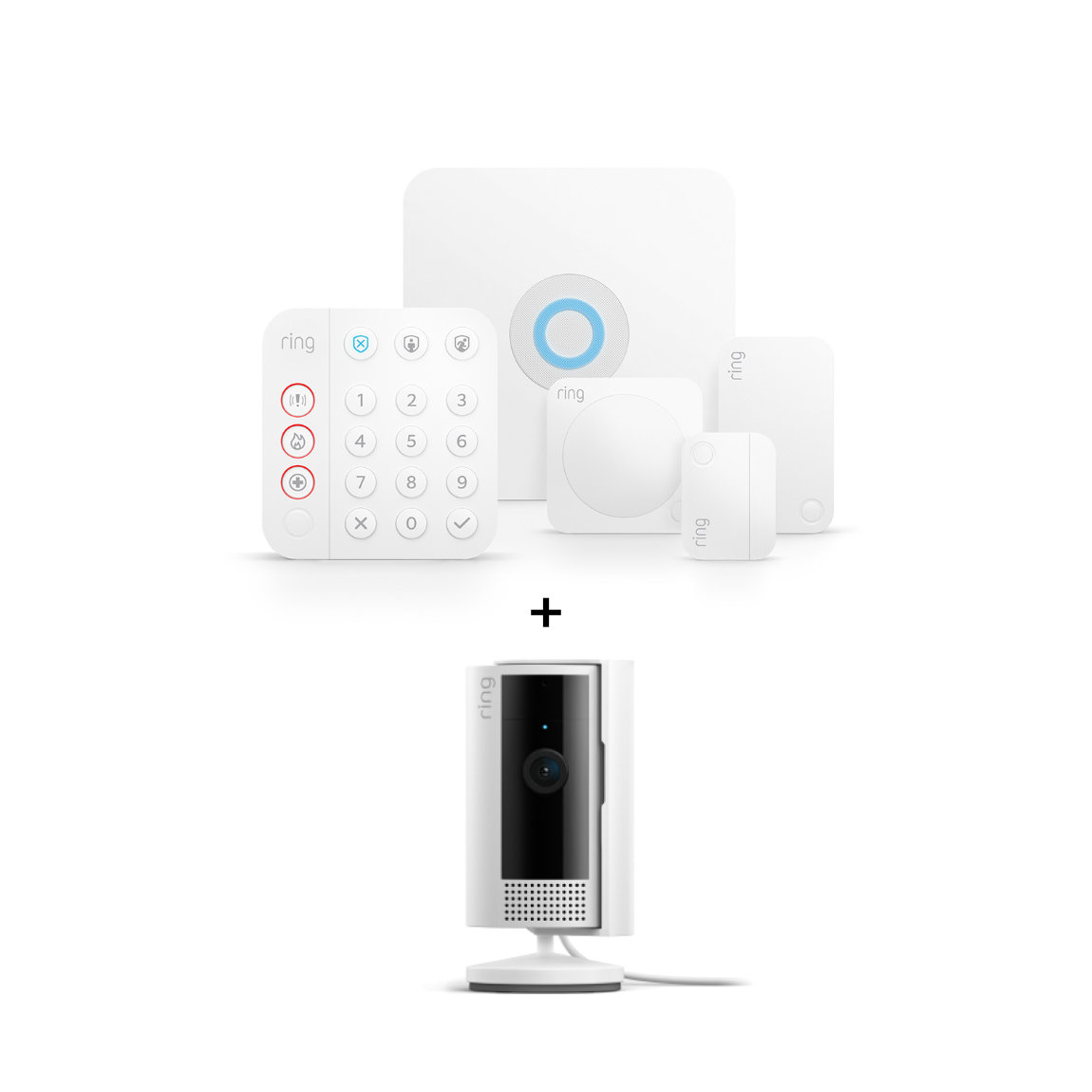 Ring Alarm 2.0 Sicherheitssystem - Komplett-Set + Ring Indoor Cam (2nd Gen)