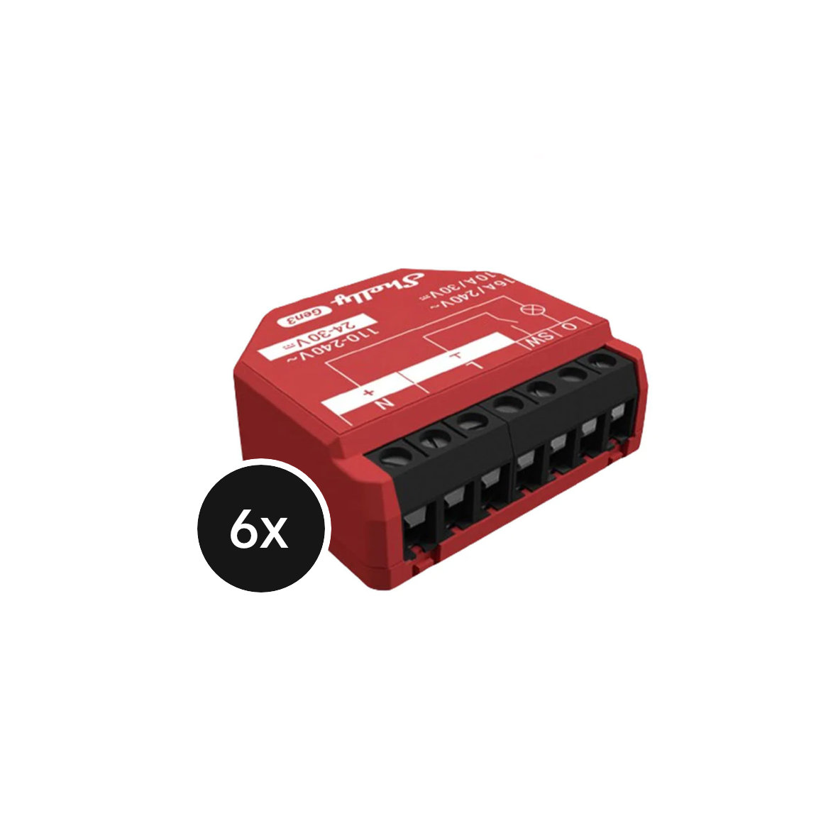 Shelly 1PM (Gen. 3) - 6er-Set (+12 Monate GRATIS Shelly Premium)