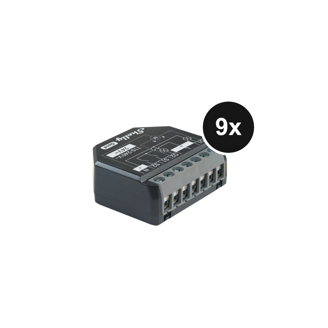 Shelly 2PM (Gen. 4) - WLAN 2-Kanal Relais - 9er-Set