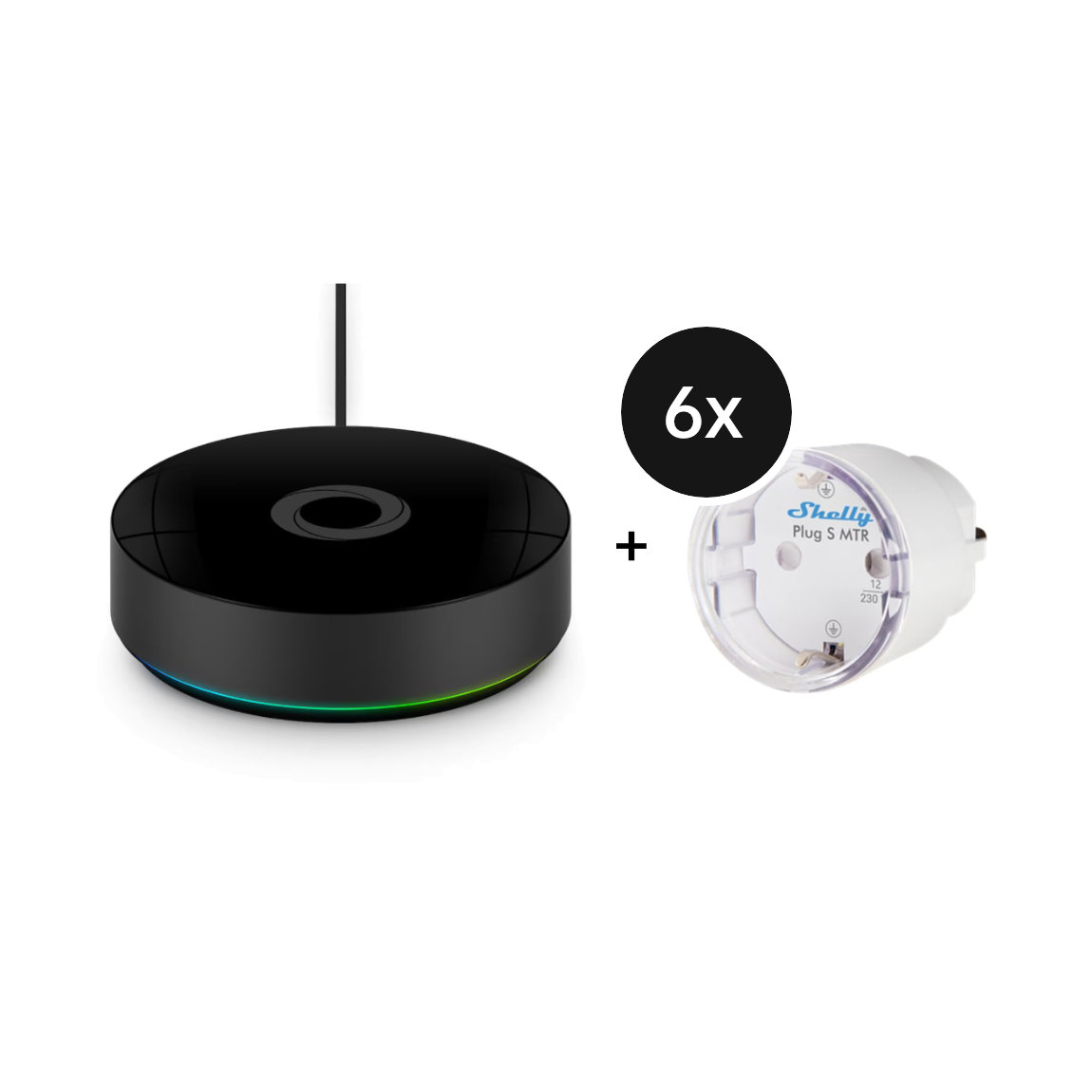 Homey Starter Set - mit Pro (2026) + 6 Shelly Plug S (Gen. 3) mit Matter