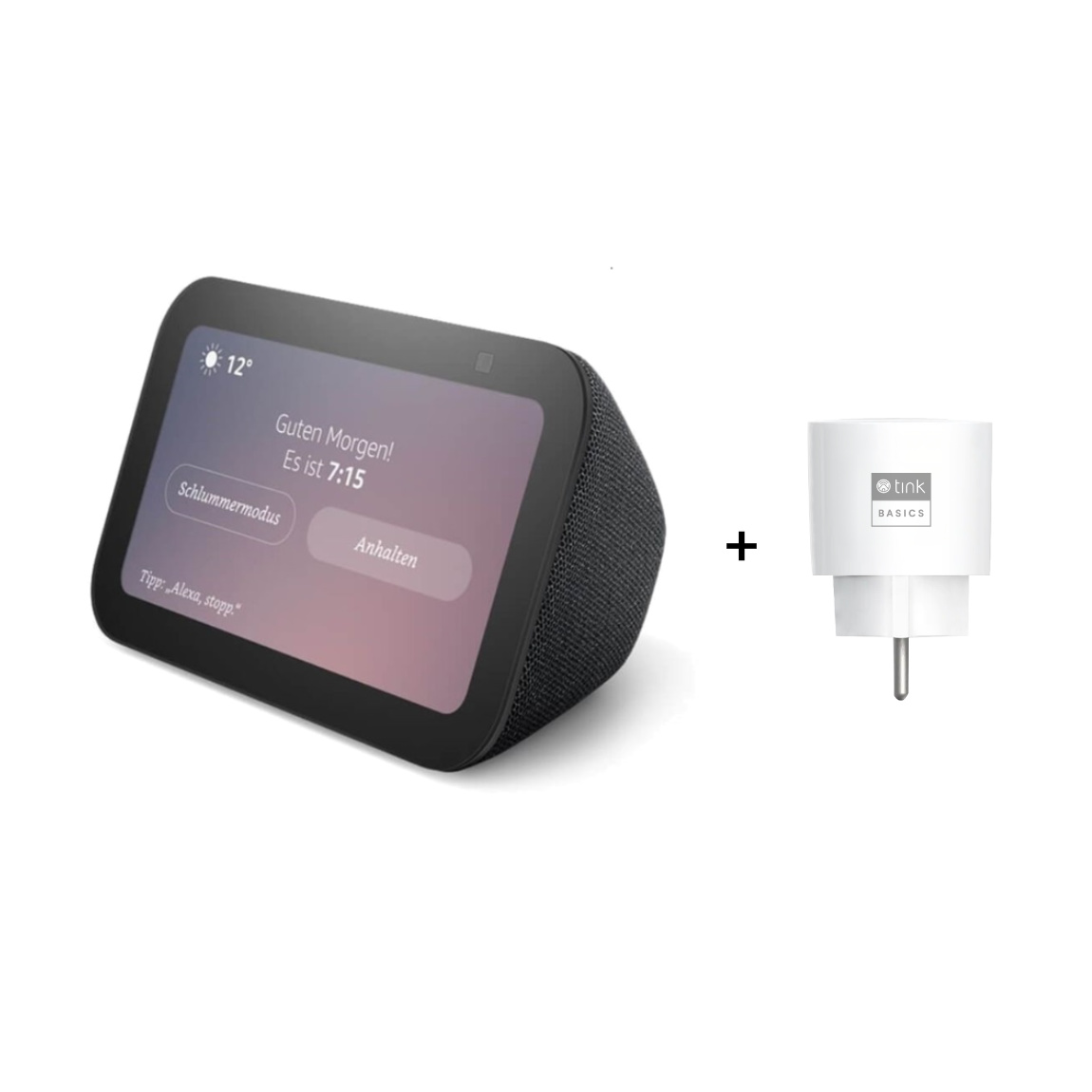 Amazon Starter Set - mit Echo Show 5 (Neueste Gen.) + tink Basics Matter Matter Smart Plug