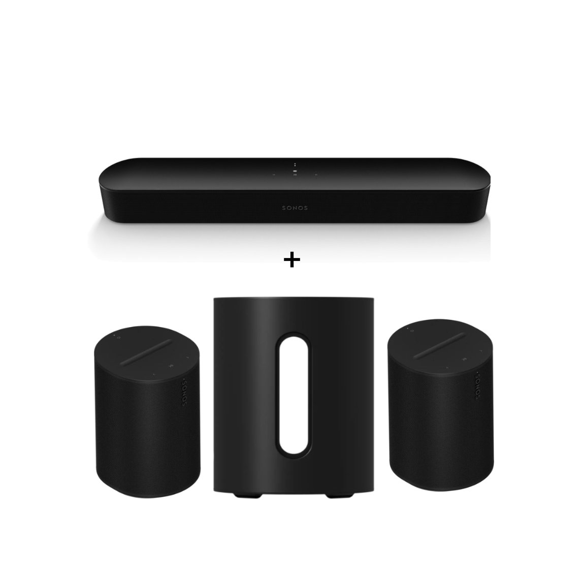 Sonos 5.1 Heimkino Set - mit Beam Gen 2, 2x Era 100 und Sub Mini - Schwarz