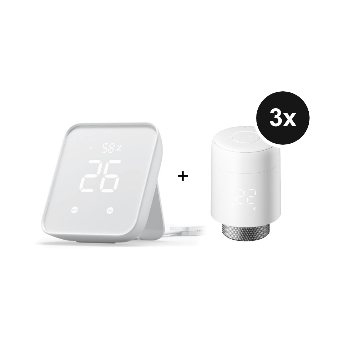 SwitchBot Starter Set Heizen - mit Hub 2 und 3 Heizkörperthermostaten