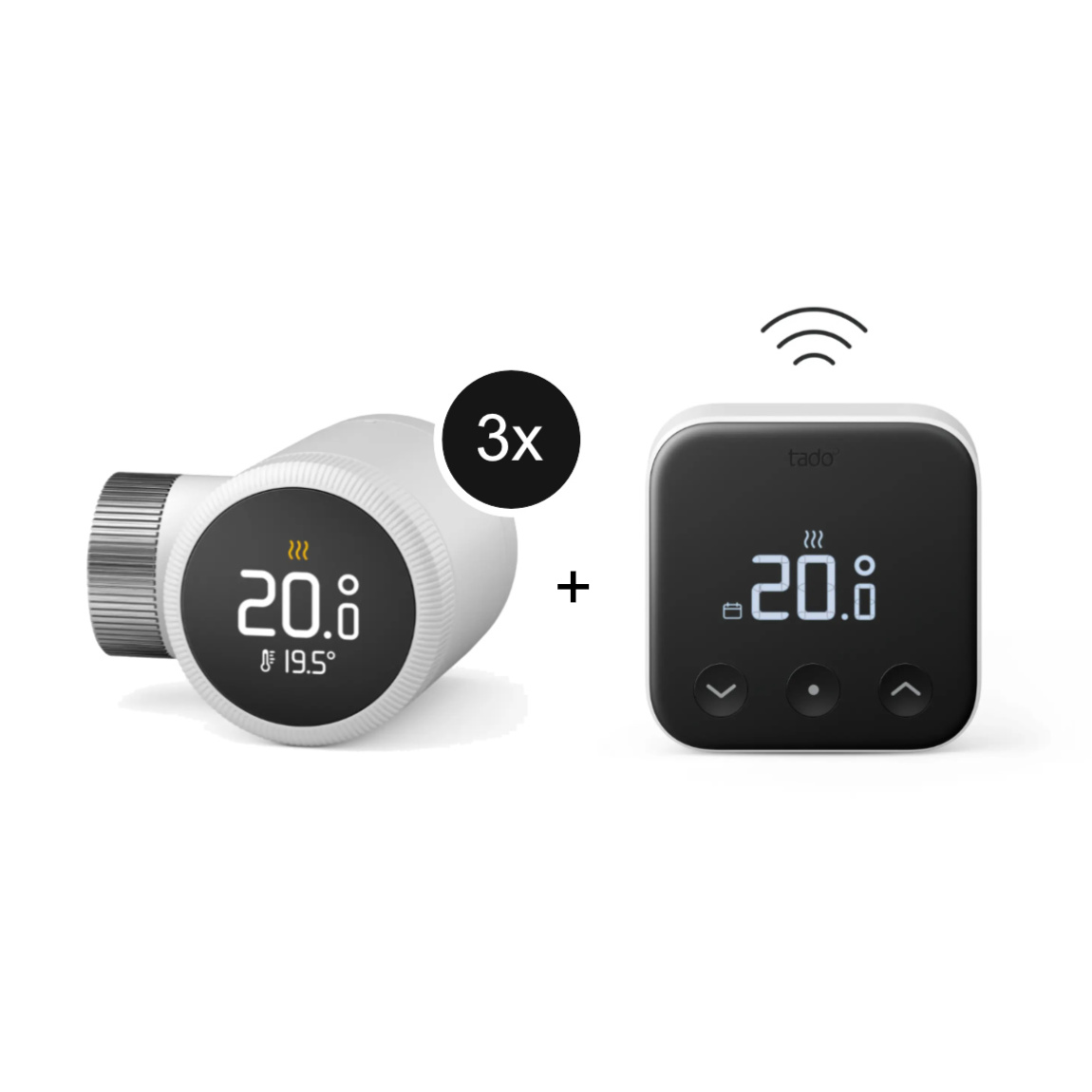 tado° X Smartes Heizkörper-Thermostat - 3er-Set + Funk-Temperatursensor