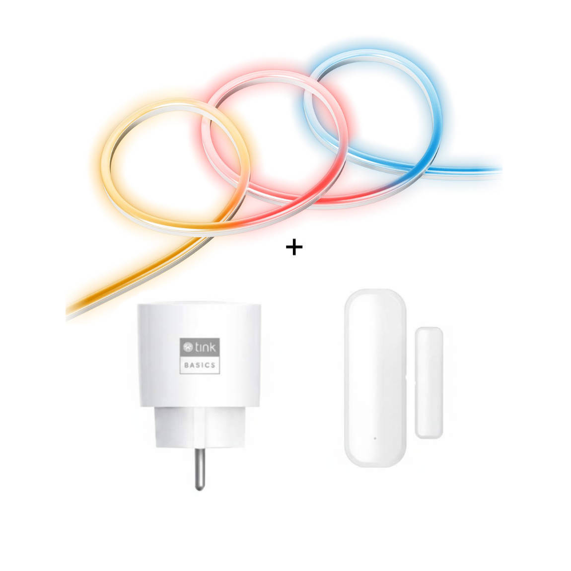 tink Basics Matter Set - mit Neon Light Strip + Door & Window Sensor + Smart Plug