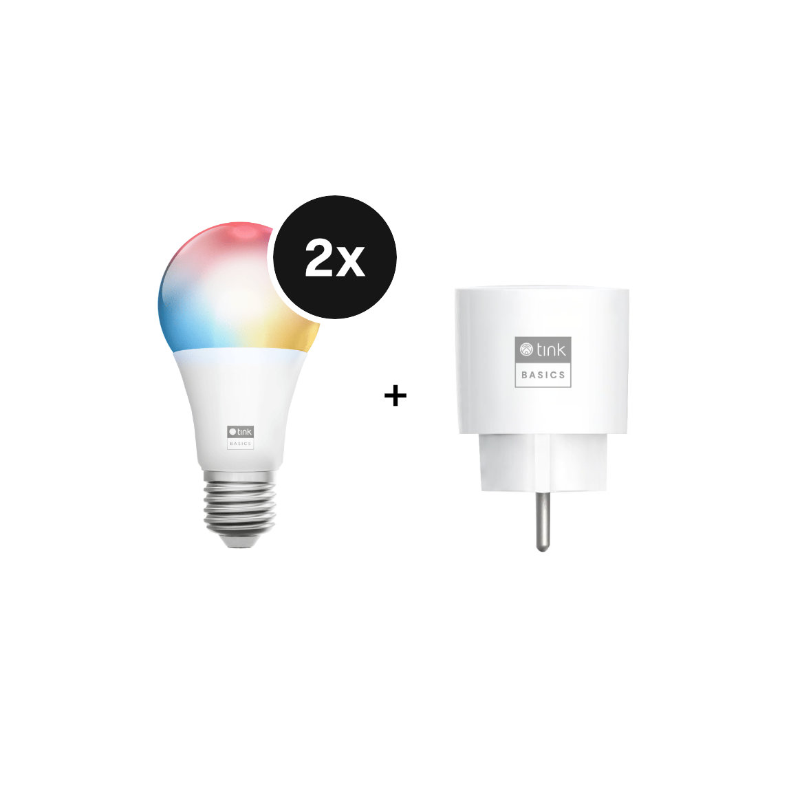 tink Basics Matter Set - mit Smart Plug + 2 White & Color Bulbs E27