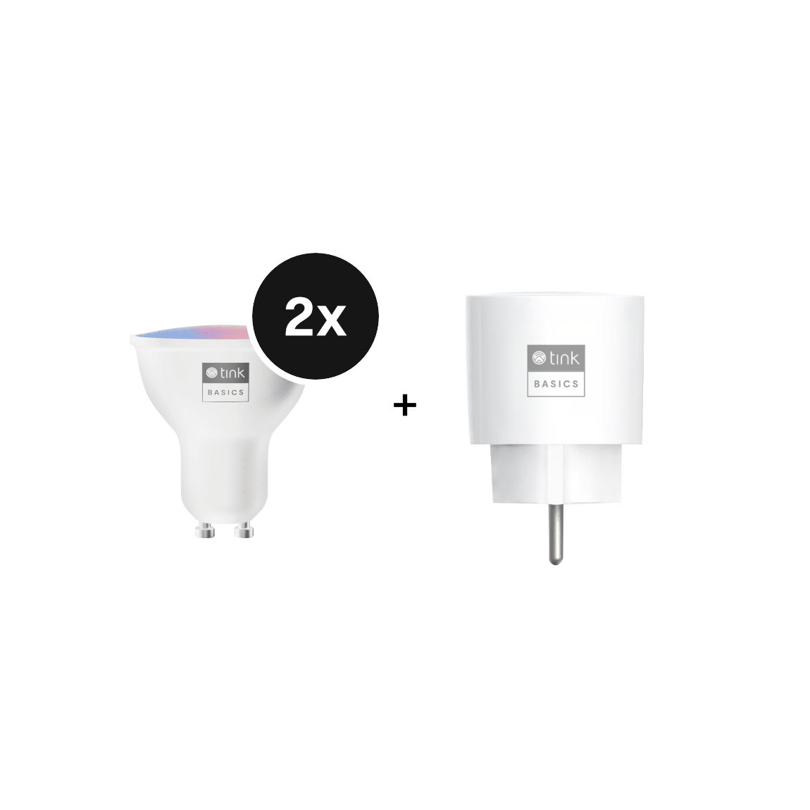 tink Basics Matter Set - mit 2 White & Color Bulbs GU10 + Smart Plug