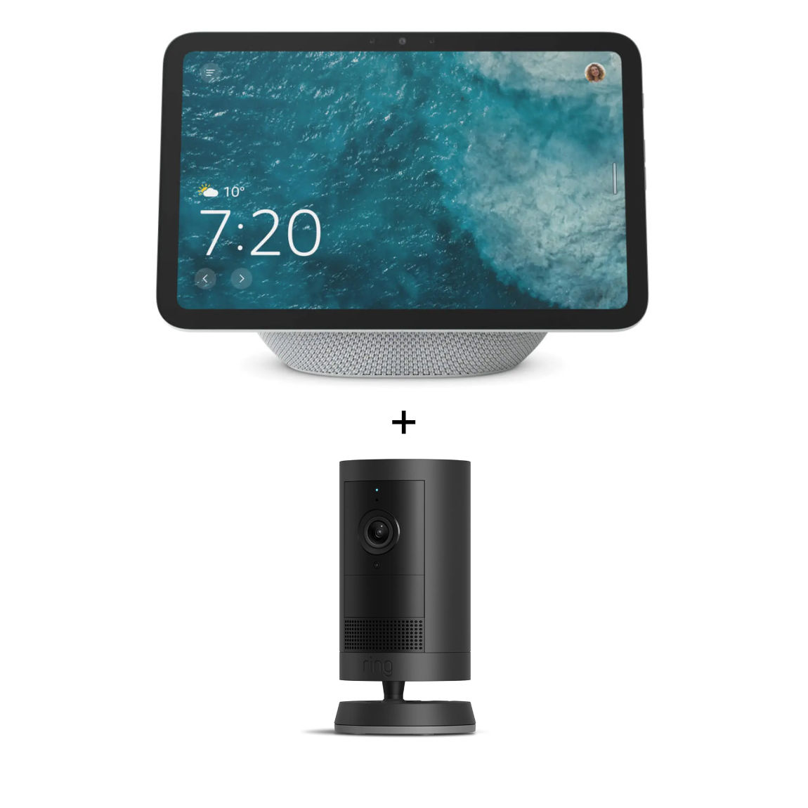 Amazon Echo Show 8 - Neueste Generation + Ring Outdoor Cam Plus - Battery