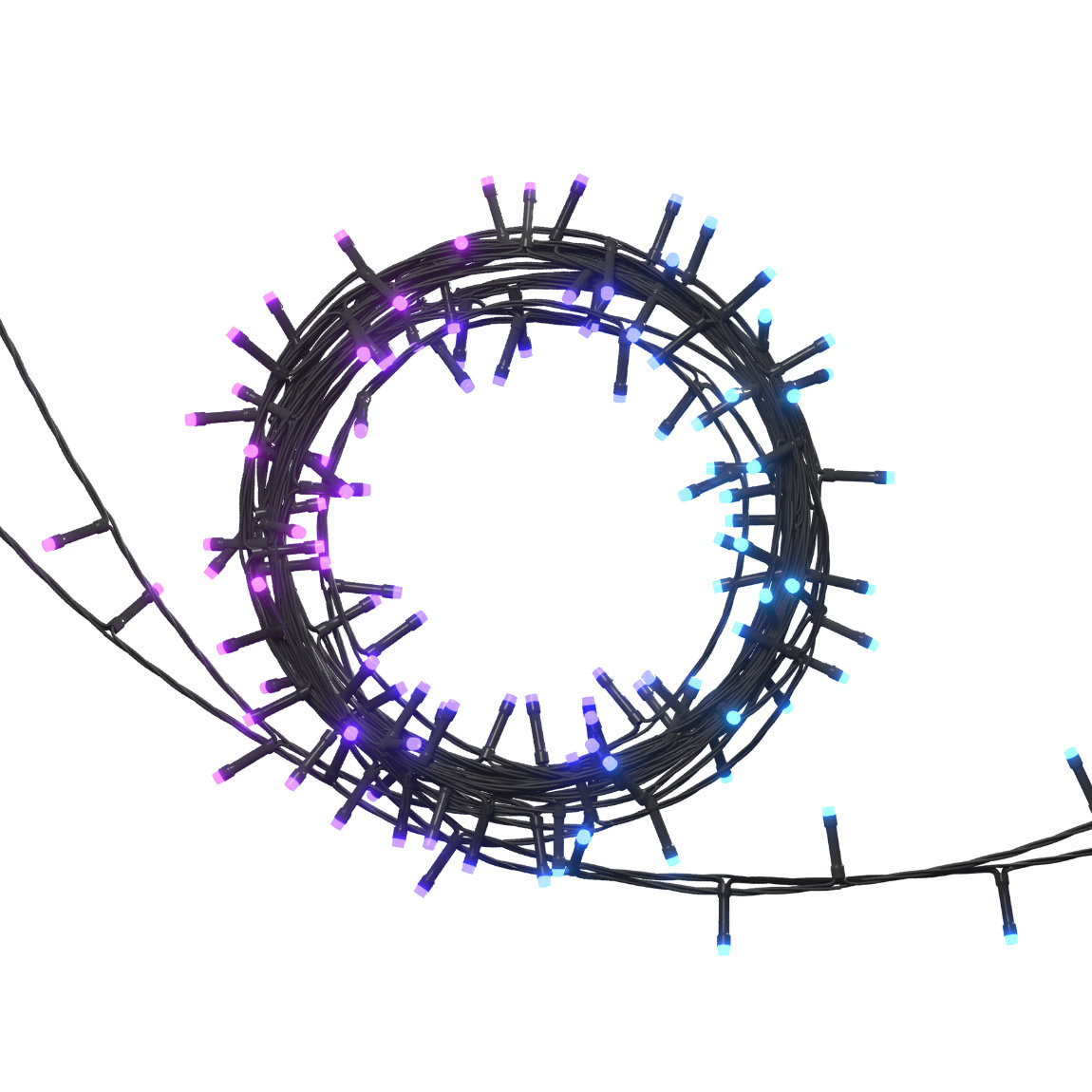 Hombli Smarte Lichterkette f&uuml;r drinnen und drau&szlig;en, 20m, farbig und wei&szlig; - Schwarz