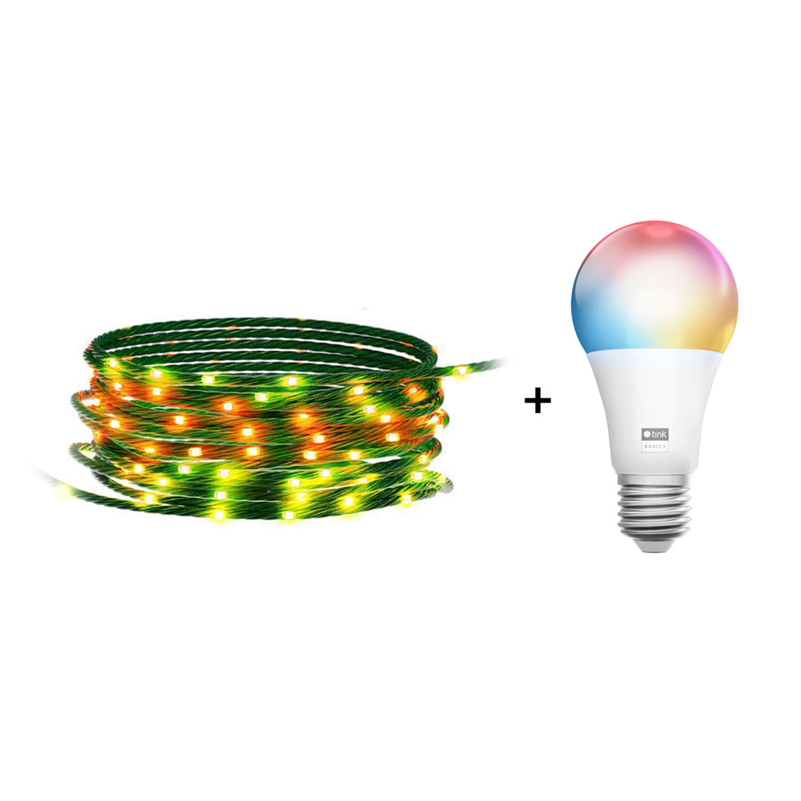 Govee Lichterkette f&uuml;r Weihnachten 2S - 20m + tink Basics Matter White & Color E27 Bulb