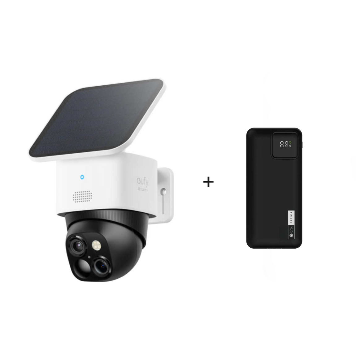 eufy SoloCam S340 - Dual Kamera Schwenk & Neige Outdoor Kamera + tink Basics Powerbank - 20.000 mAh 20W