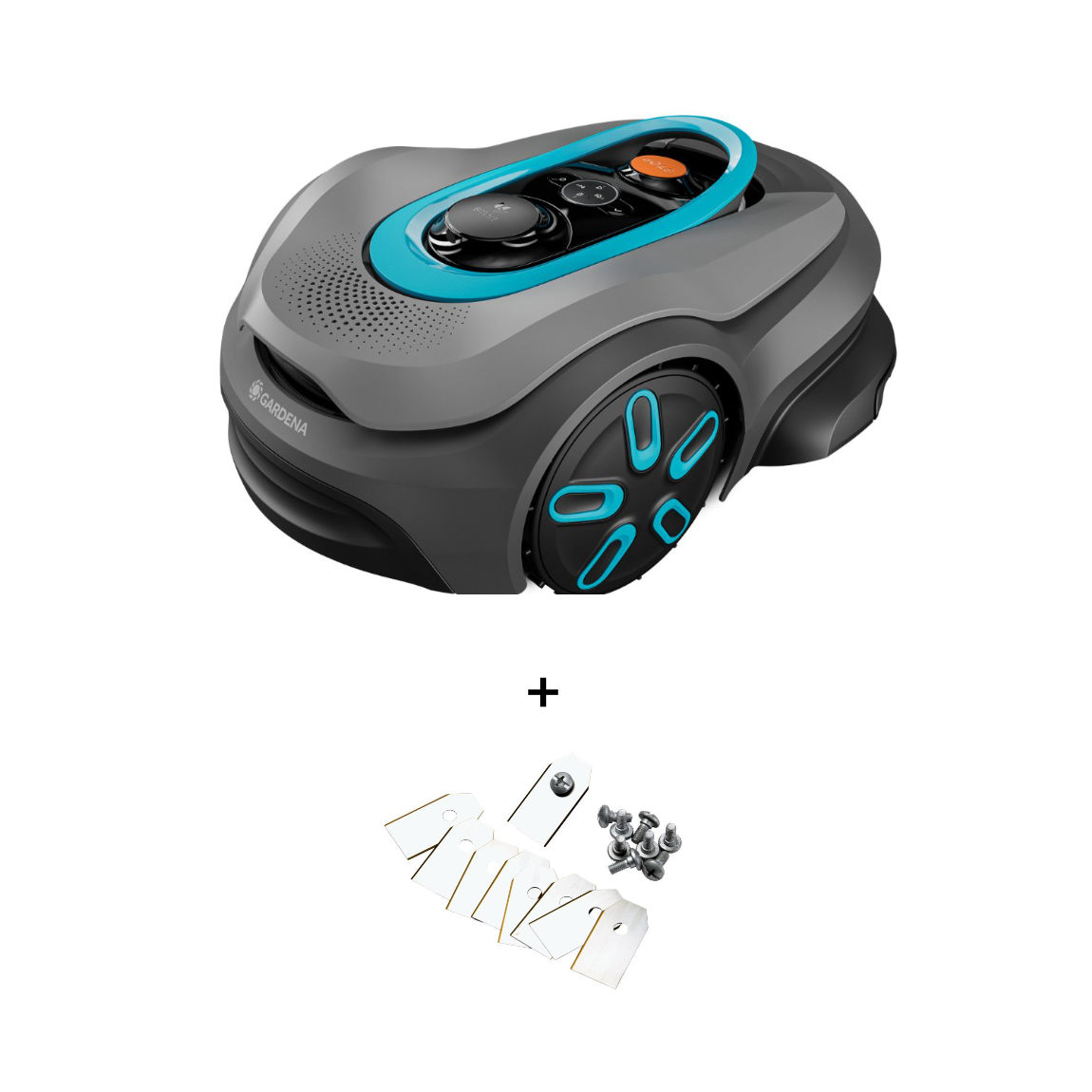 GARDENA Mähroboter smart SILENO sense 400 m² + Ersatzmesser + Garage