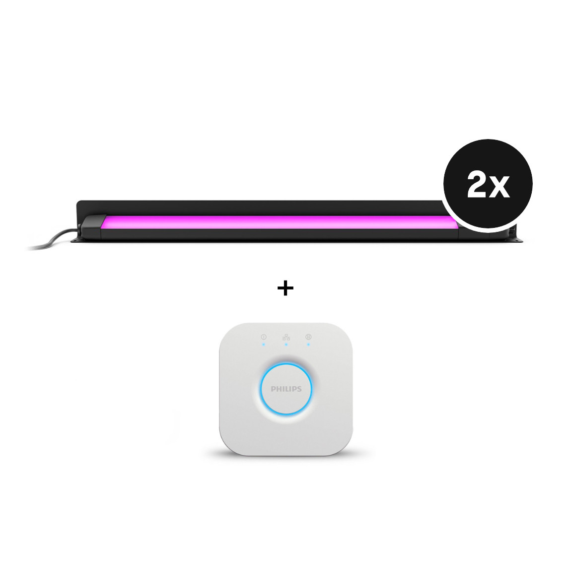 Philips Hue White & Color Ambiance Amarant Wandfluter 2er Set + Bridge