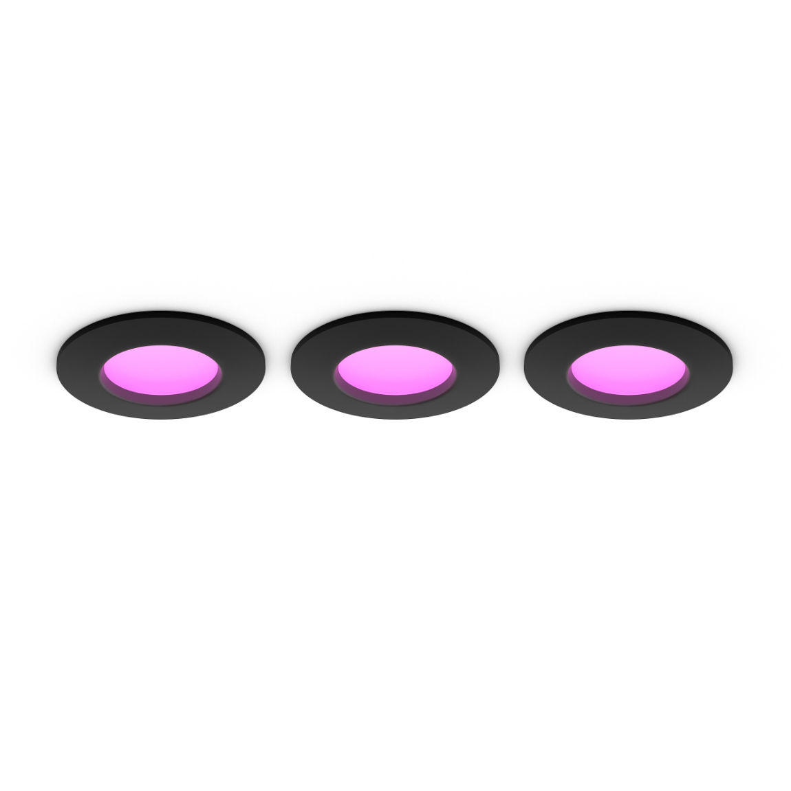 Philips Hue White & Colour Ambiance Deckenleuchte S - 1000lm, rund, 90mm - 3er-Set - Schwarz