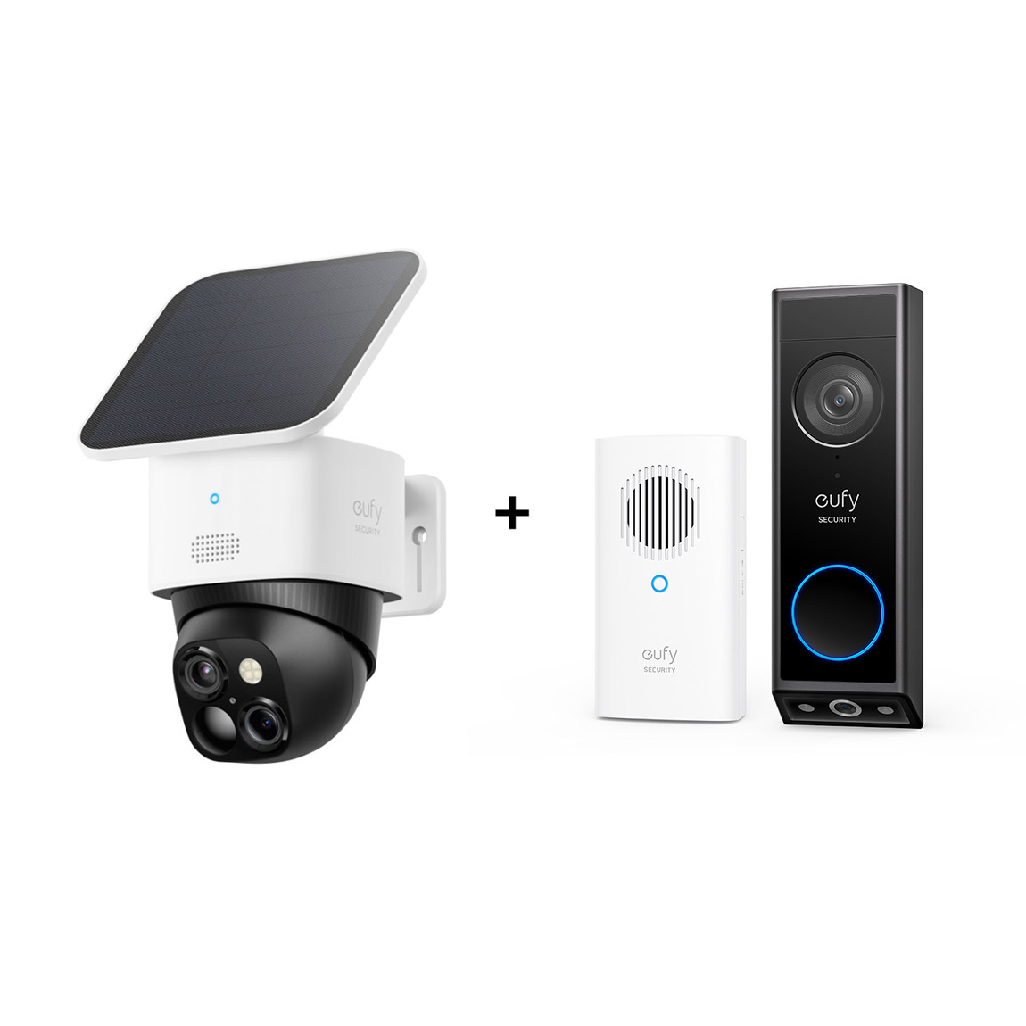 eufy SoloCam S340 - Dual Kamera Schwenk & Neige Outdoor Kamera + Video Doorbell E340 mit Chime