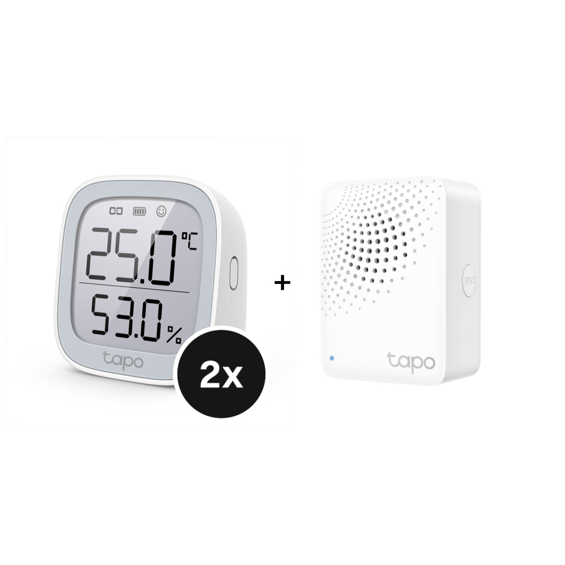 TP-Link Tapo Starter Set - mit Hub H100 + 2 T315 Temperatur- & Feuchtigkeitsmonitoren