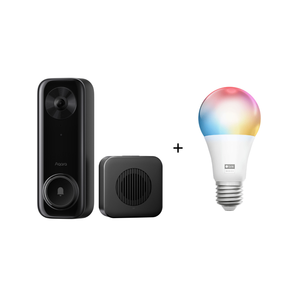 Aqara Doorbell Camera G400 Select (Wired) + tink Basics White & Color E27 Bulb - Matter