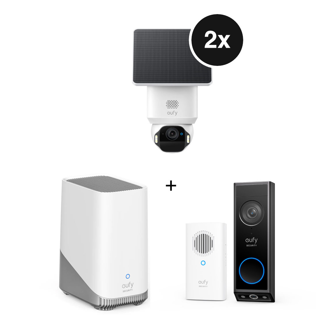 eufy SoloCam E42 - 4K-WLAN-Außenkamera mit Solarpanel - 2er-Set