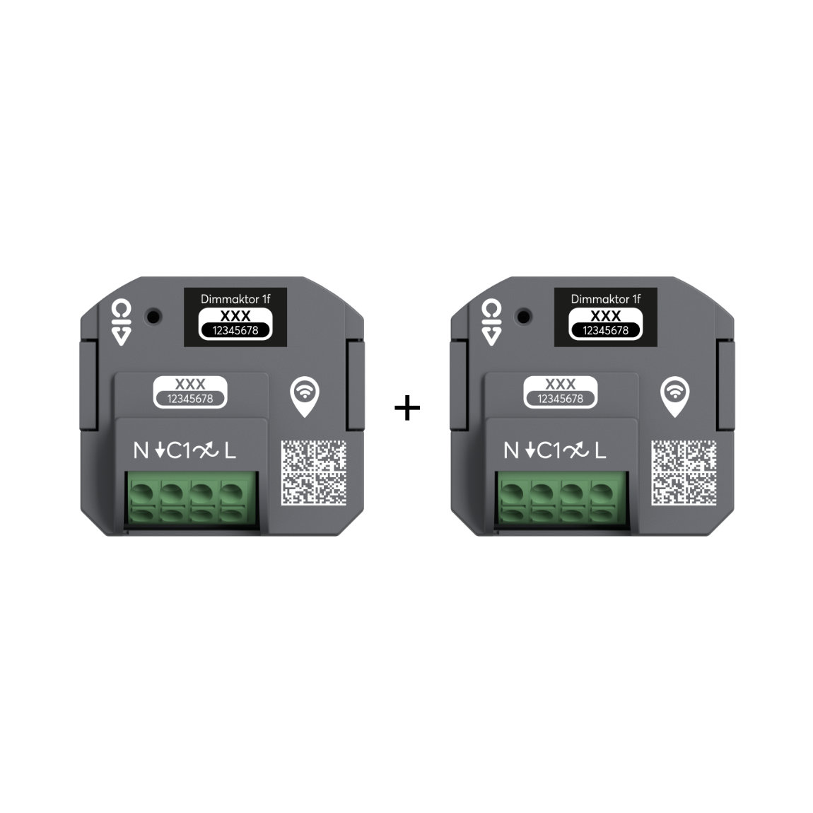 Busch-Jaeger Dimmaktor free@home wireless - zur Lichtsteuerung, Unterputz, 1-Kanal, 0,78 A - 2er-Set - Grau
