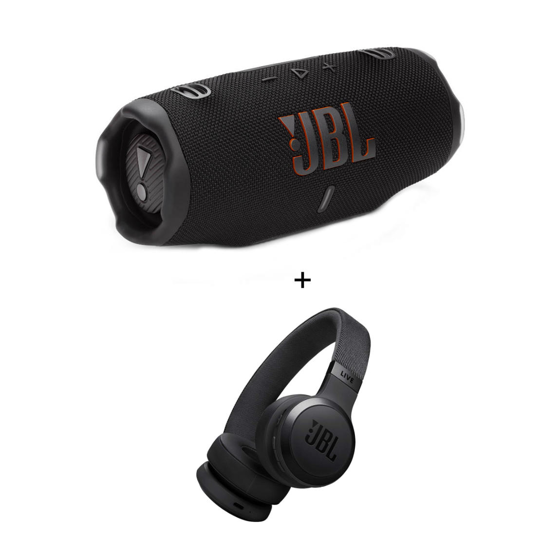 JBL Set - mit Charge 6 Lautsprecher mit integrierter Powerbank + Live 670NC - On-Ear Kopfhörer