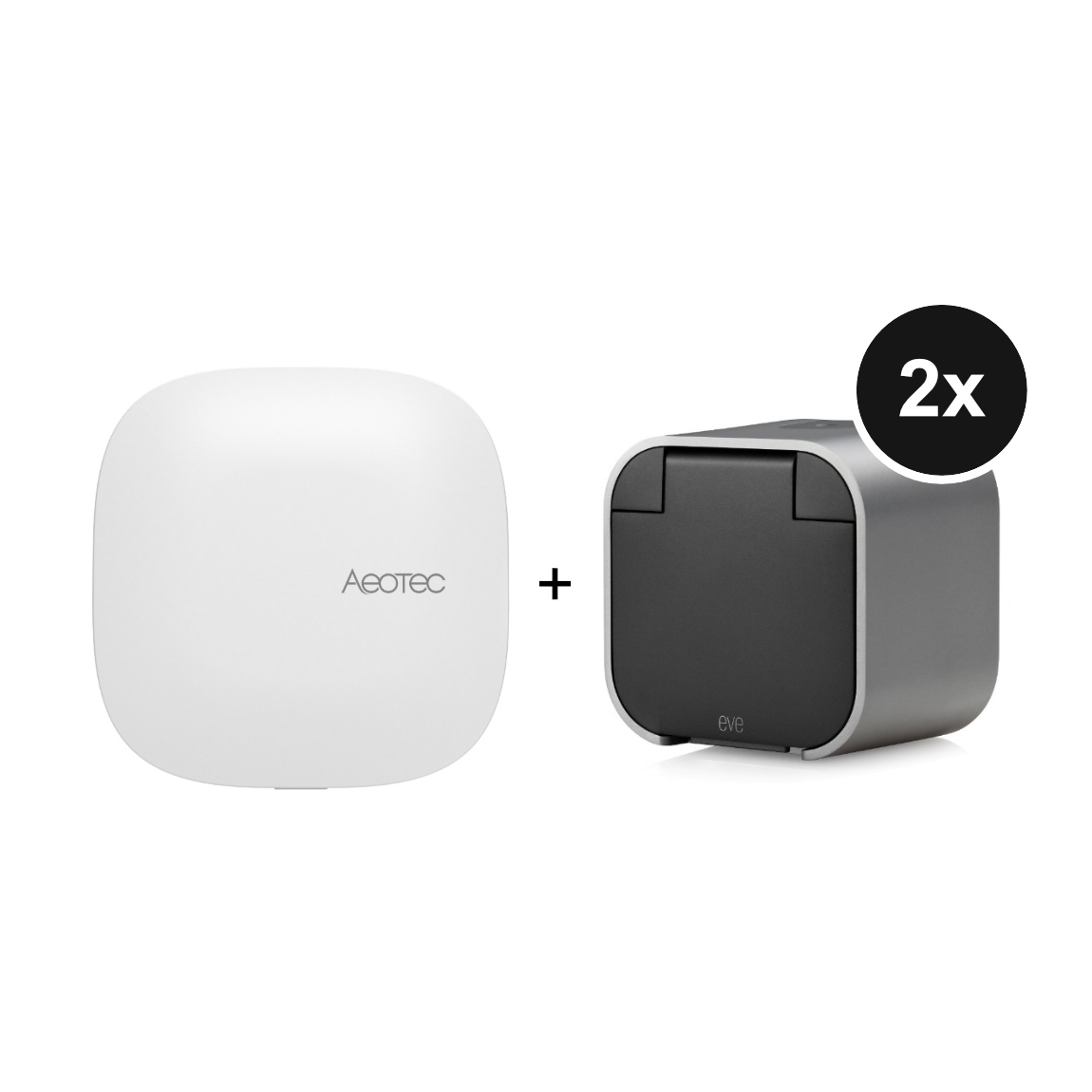 SmartThings Starter Set - mit Aeotec Hub 2 + 2 Eve Energy Outdoor Außensteckdosen