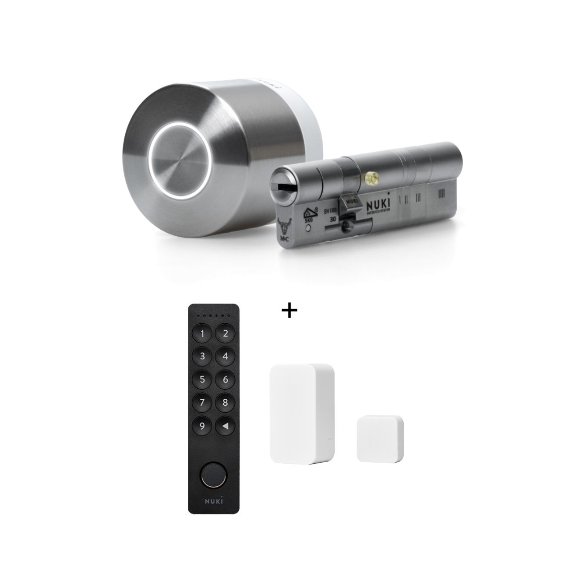 Nuki Smart Lock Ultra - mit gratis Universalzylinder + Keypad 2.0 + Door Sensor (+GRATIS Hombli Lichterkette)